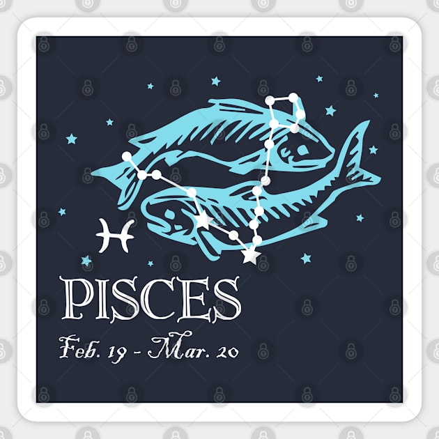 Pisces the Fish Constellation Sticker by jverdi28